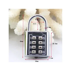 CATENACCIO LUCCHETTO A COMBINAZIONE PER ARMADIETTO SPOGLIATOIO 8 Cifre 35mm