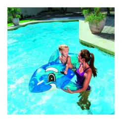 CAVALCABILE A FORMA DI BALENA 41037 TRASPARENTE GONFIABILE 157X94CM CON MANIGLIE