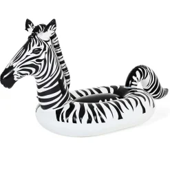CAVALCABILE FASHION GONFIABILE ZEBRA GIGANTE CON LUCI LED PISCINA 254X142CM 41406
