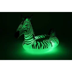 CAVALCABILE FASHION GONFIABILE ZEBRA GIGANTE CON LUCI LED PISCINA 254X142CM 41406