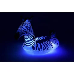 CAVALCABILE FASHION GONFIABILE ZEBRA GIGANTE CON LUCI LED PISCINA 254X142CM 41406