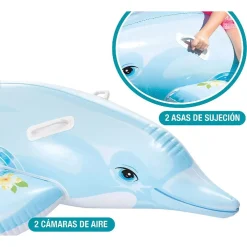CAVALCABILE FORMA DELFINO GONFIABILE PISCINA MARE 175 X 66 CM CON MANIGLIE 58535