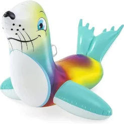 CAVALCABILE GONFIABILE A FORMA DI FOCA ALLEGRA BAMBINI 157X114CM MANIGLIE 41479