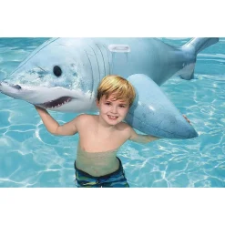 CAVALCABILE GONFIABILE A FORMA DI SQUALO 3D CON MANIGLIE 183X102CM PISCINA 41405