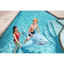 CAVALCABILE GONFIABILE A FORMA DI SQUALO 3D CON MANIGLIE 183X102CM PISCINA 41405