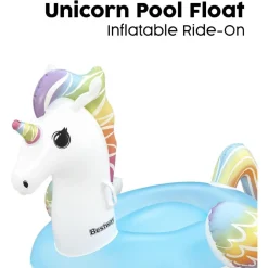 CAVALCABILE UNICORNO FANTASY GALLEGGIANTE GONFIABILE PISCINA SPIAGGIA CON MANIGLIE 41114