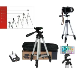CAVALLETTO UNIVERSALE FOTOCAMERA TREPPIEDI TRIPODE SUPPORTO ALLUMINIO SMARTPHONE