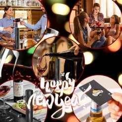 CAVATAPPI ELETTRICO VINO SET APRIBOTTIGLIE 5IN1 RICARICA USB TAGLIAPASTA TAPPO VERSATORE