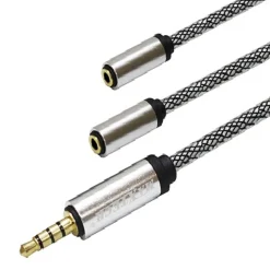 CAVI AUDIO AUX JACK 3,5MM PER SMARTPHONE SPLITTER ADATTATORE MAXTECH 2M AUX3-M2F0.2M
