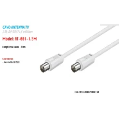 CAVO 1,5 METRI ANTENNA TV MASCHIO/FEMMINA SCHERMATO PROLUNGA MAXTECH AT-001-1.5M