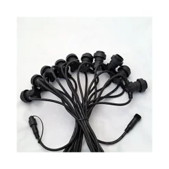 CAVO 10 METRI CON 10 PORTALAMPADA E27 SPINA SCHUKO PER ESTERNO CORDONIERA GAZEBO