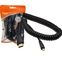 CAVO ADATTATORE A SPIRALE MOLLA DA MICRO HDMI A HDMI LUNGHEZZA 2 METRI HD-C4522