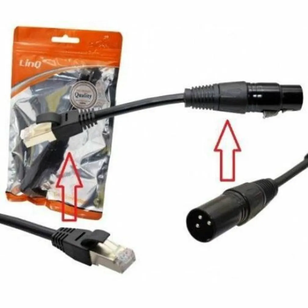 CAVO ADATTATORE AUDIO DA XLR MASCHIO A RJ45 MASCHIO LAN PER DJ DA 15 CM KL-9237
