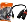 CAVO ADATTATORE AUDIO DA 2 XLR MASCHIO A JACK AUX 3,5MM MASCHIO MICROFONO KL-9224