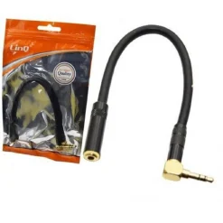CAVO ADATTATORE AUDIO DA JACK 3,5MM FEMMINA A 3,5MM MASCHIO ANGOLO 20 CM KL-9248