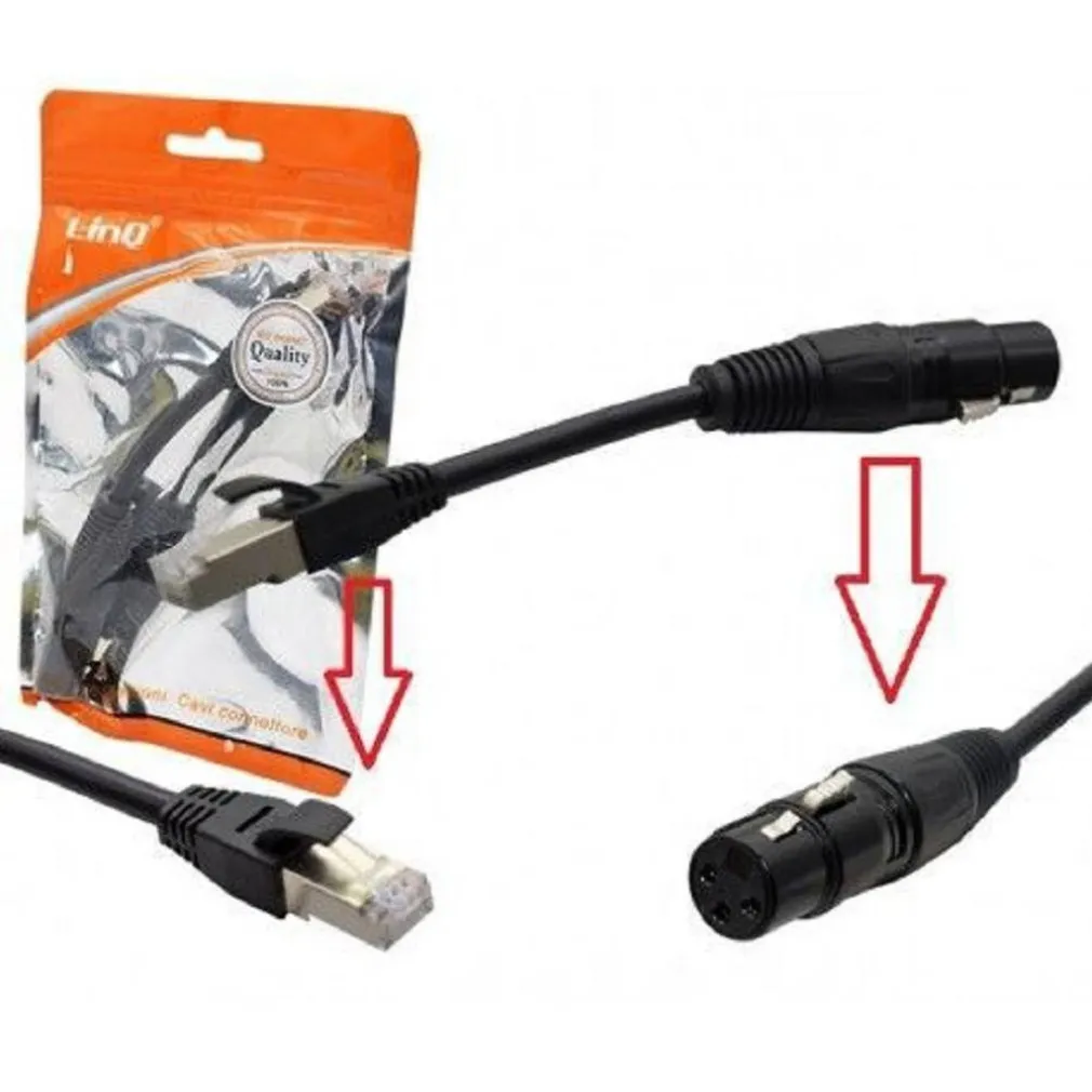 CAVO ADATTATORE AUDIO DA XLR FEMMINA A RJ45 MASCHIO LAN DI RETE DA 15 CM KL-9236