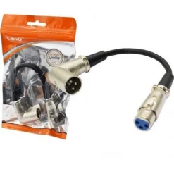 CAVO ADATTATORE AUDIO DA XLR MASCHIO A XLR FEMMINA ANGOLARE MICROFONO KL-9233
