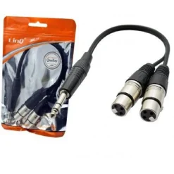 CAVO ADATTATORE AUDIO JACK 6,35MM MASCHIO STEREO A 2 XLR FEMMINA MICROFONO KL-9239
