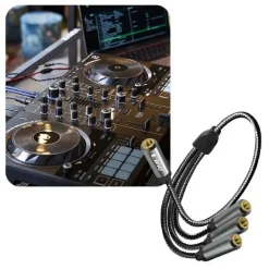 CAVO ADATTATORE AUDIO SPLITTER DA JACK 3,5MM FEMMINA A 3X JACK 3,5MM FEMMINA F1F3