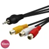 CAVO ADATTATORE AUDIO VIDEO DA JACK 3.5MM MASCHIO A 3X RCA FEMMINA 10CM AV-3RCA