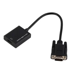 CAVO ADATTATORE CONVERTITORE DA VGA FEMMINA A HDMI PER SEGNALE HDTV COLORE NERO