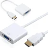 CAVO ADATTATORE CONVERTITORE HD DA HDMI MASCHIO A VGA FEMMINA SEGNALE HDTV