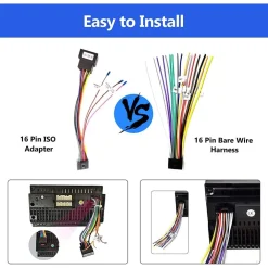 CAVO ADATTATORE DA 16 PIN A ISO PRESA STANDARD AUTORADIO ANDROID LINEE CONTROLLO