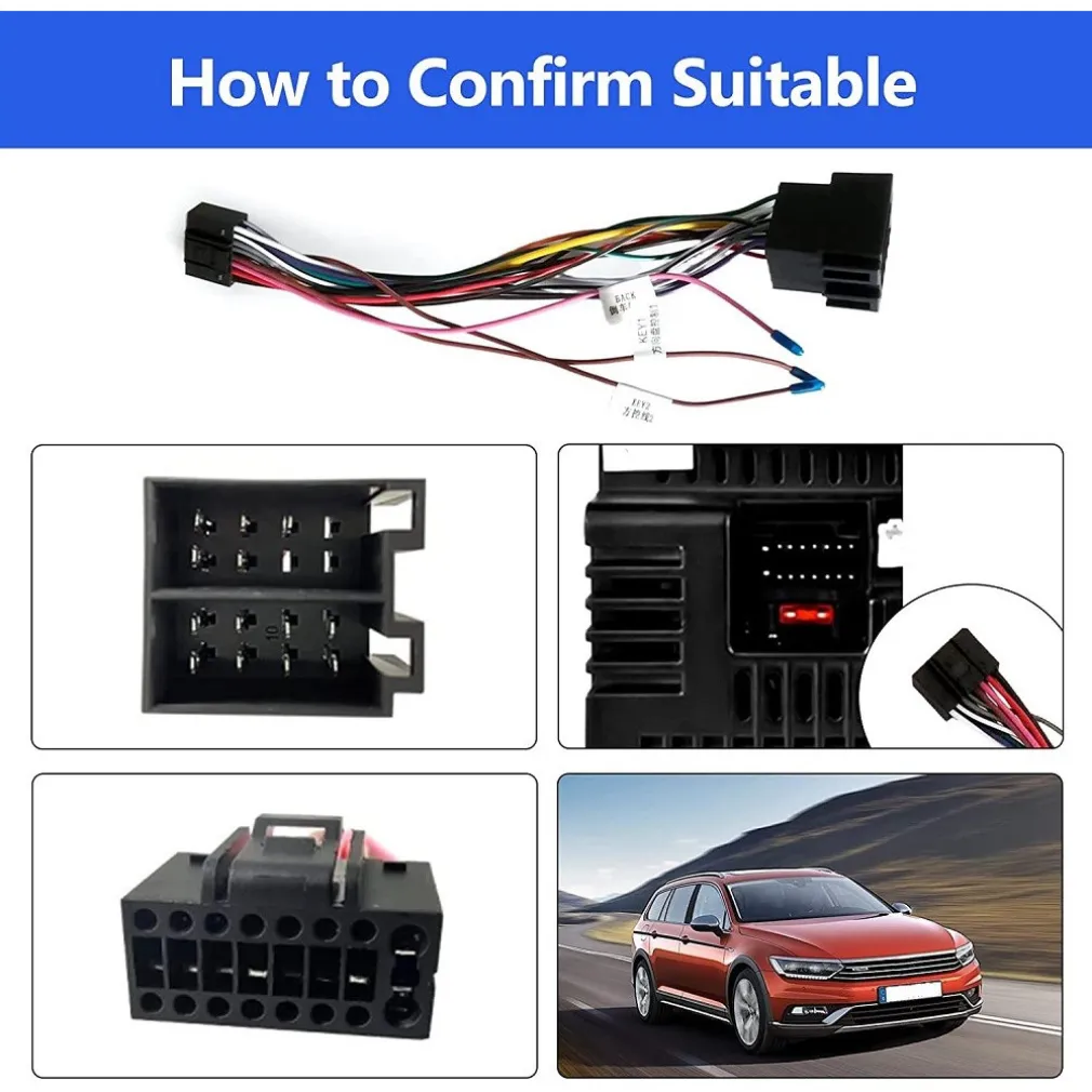 CAVO ADATTATORE DA 16 PIN A ISO PRESA STANDARD AUTORADIO ANDROID LINEE CONTROLLO