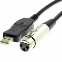 CAVO ADATTATORE PER CHITARRA DA XLR A USB MASCHIO PER PC COMPUTER 3 METRI KL3625