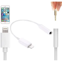 CAVO ADATTATORE USB LIGHTNING JACK 3.5 AUX CUFFIE PER IPHONE 7 AURICOLARI PLUS