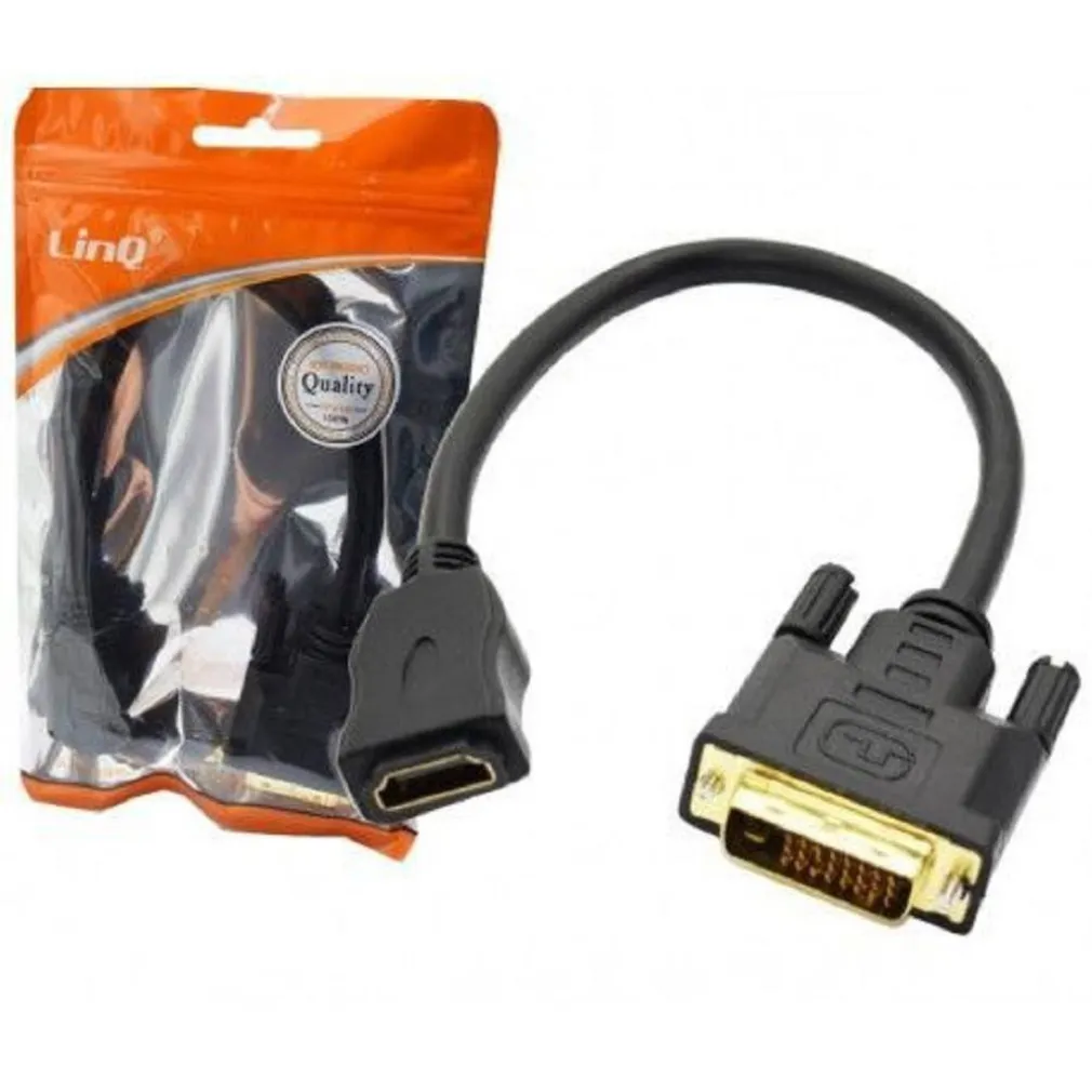 CAVO ADATTATORE VIDEO DA HDMI FEMMINA A DVI 24+1 MASCHIO TV PROIETTORI PC KL-9230
