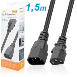 CAVO ALIMENTAZIONE PROLUNGA INTERFACCIA MASCHIO A FEMMINILE PER UPS 1.5MT DP-EU2B