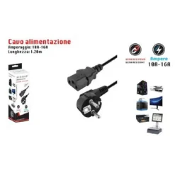CAVO ALIMENTAZIONE TRIPOLARE SERIE A C13 SCHUKO SPINA PC F-AL01-A 1.5 MT 250VOLT