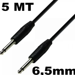 CAVO AMPLIFICATORE CHITARRA STRUMENTI CAVO MONO 6,5 mm CAVO JACK M/M 5Mt