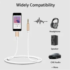 CAVO AUDIO ADATTATORE IPHONE 7 E 7 PLUS AUX JACK LIGHTNING A 3,5 MM MASCHIO