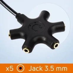 CAVO AUDIO DA LIGHTNING A 5X JACK AUX FEMMINA ADATTATORE 5IN1 DA 3 METRI IP5030