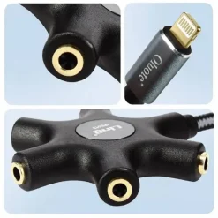 CAVO AUDIO DA LIGHTNING A 5X JACK AUX FEMMINA ADATTATORE 5 IN 1 DA 30 CM IP5013