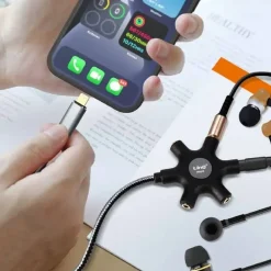 CAVO AUDIO DA LIGHTNING A 5 JACK FEMMINA ADATTATORE 5 IN 1 DA 5 METRI IP5050