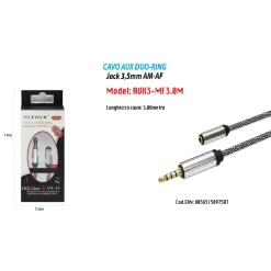 CAVO AUDIO JACK 3,5MM MASCHIO A FEMMINA AM/AF 3MT PROLUNGA AUX CUFFIE MAXTECH AUX3-MF3.0M