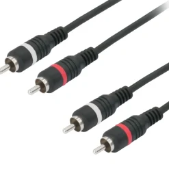 CAVO BIPOLARE RCA AUDIO VIDEO STEREO 2 X RCA MASCHIO/MASCHIO 1,5 METRI RCA-R02