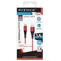 CAVO CARICATORE LIGHTNING USB 1 MT RICARICA TRASFERIMENTO DATI 3A IPHONE F-IP034