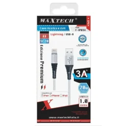 CAVO CARICATORE LIGHTNING USB 1 MT RICARICA TRASFERIMENTO DATI 3A IPHONE F-IP034