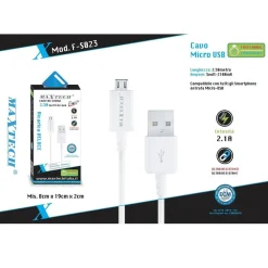 CAVO CARICATORE MICRO USB 2.5MT SINCRONIZZAZIONE DATI PER SMARTPHONE MAXTECH F-S023