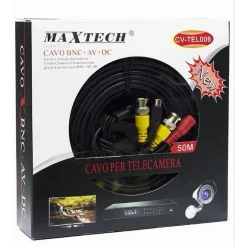 CAVO COASSIALE AUDIO VIDEO ALIMENTAZIONE BNC+AV+DC 50MT PER TELECAMERA CV-TEL006