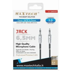 CAVO COLLEGAMENTO 2 JACK DA 6.5 MM 3 MT CAVETTO MICROFONO AUDIO STEREO JJACK-07