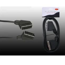 CAVO CORDA SCART PRESA TV DECODER DIGITALE LETTORE DVD VHS 21 PIN MAXTECH SCART-001