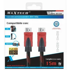 CAVO DA HDMI A HDMI RETINATO DA 15 METRI PER VIDEO PC FULL HD 1080P HDMI-RT15M