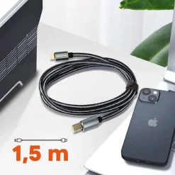 CAVO DA LIGHTNING A USB TYPE-B PER STAMPANTE PIANOFORTE ELETTRONICO 1.5MT IP8820