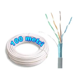 CAVO DI RETE LAN ETHERNET CAT 6 SCHERMATO UTP DA 100MT PER VIDEEOSORVEEGLIANZA