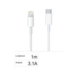 CAVO DI RICARICA E DATI TYPE-C A LIGHTNING DA 3100MA 1 METRO PER IPHONE F-IP031